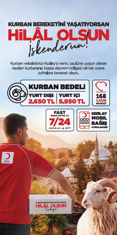 KIZILAY İSKENDERUN ŞUBESİ'NDEN KURBAN YARDIM ÇAĞRISI
