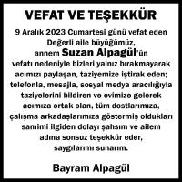 PETEK PASTANESİ ALPAGÜL'DEN TAZİYE MESAJI